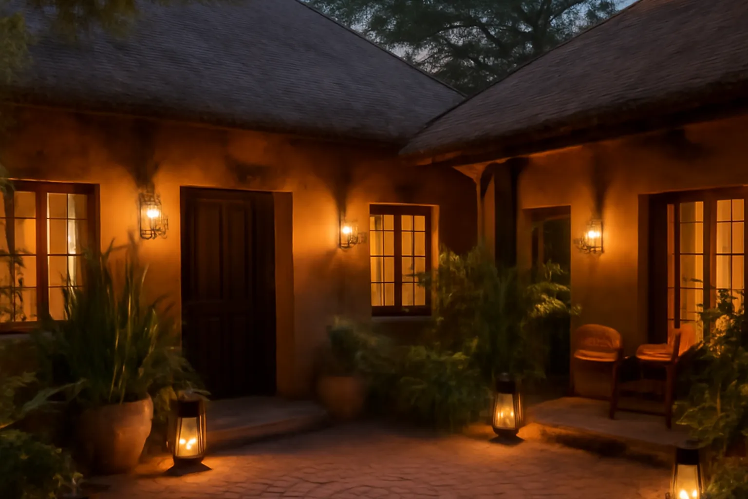 Auberge de voyageurs solo avec terrasse commune en Afrique