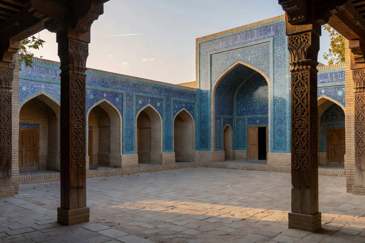 Forteresse d'Ayaz-Kala perchée sur son promontoire face au désert du Kyzylkoum